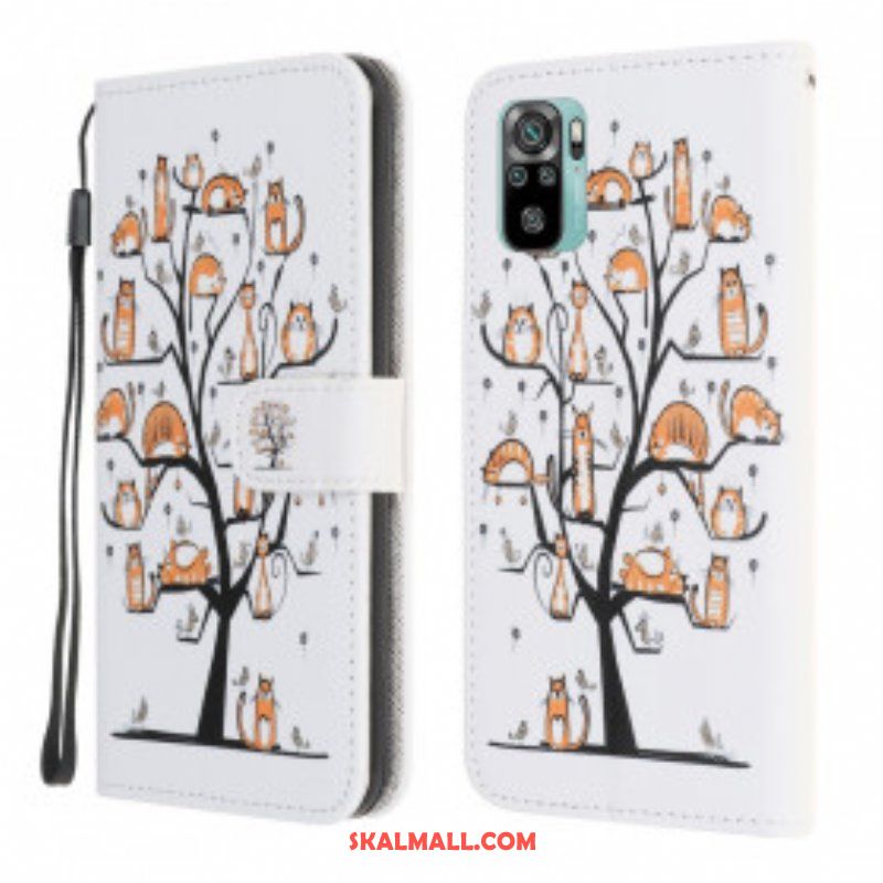 Fodral Xiaomi Redmi Note 10 / 10S Med Kedjar Funky Cats Med Rem