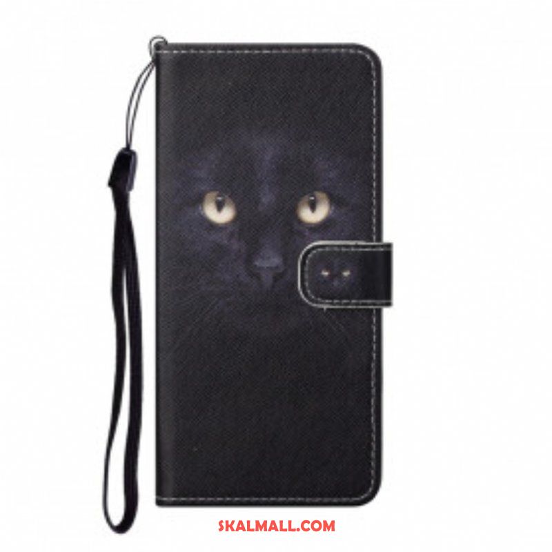 Fodral Xiaomi Redmi Note 10 Pro Med Kedjar Strappy Black Cat Eyes