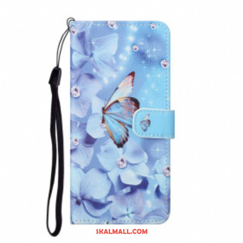 Fodral Xiaomi Redmi Note 10 Pro Med Kedjar Strappy Diamond Butterflies