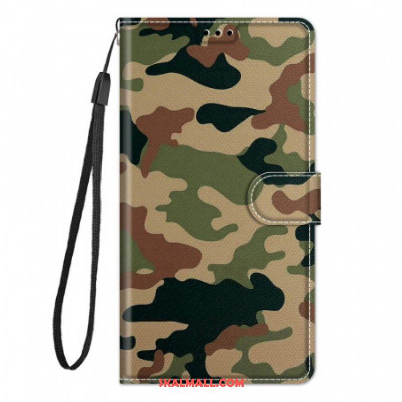 Fodral Xiaomi Redmi Note 10 Pro Med Kedjar Strappy Militär Kamouflage