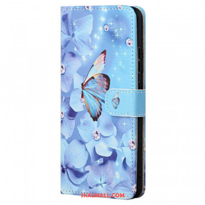 Fodral Xiaomi Redmi Note 11 Pro / 11 Pro 5G Med Kedjar Strappy Diamond Butterflies