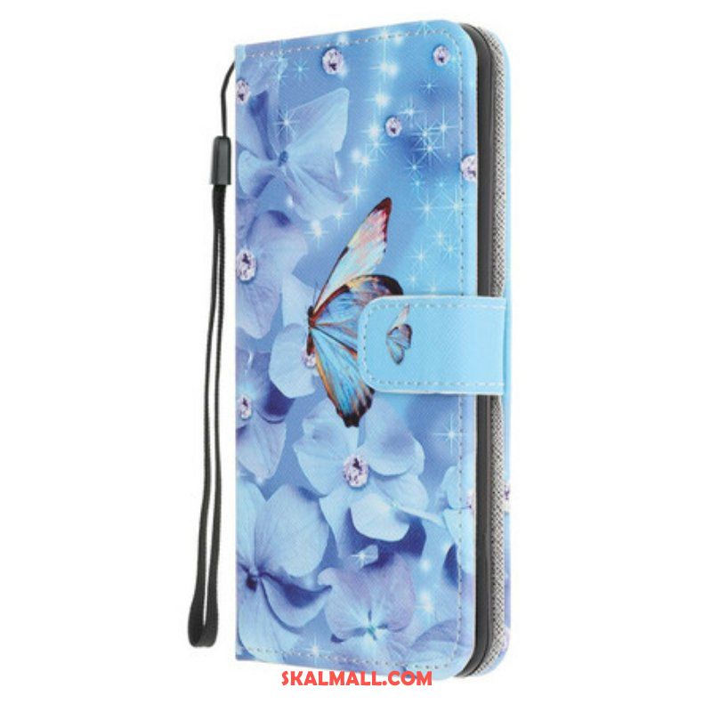 Fodral iPhone 13 Pro Med Kedjar Strappy Diamond Butterflies