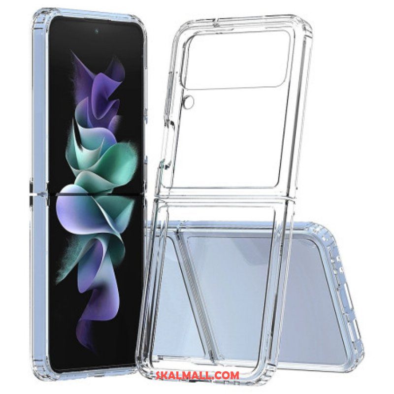 Folio-fodral Mobilskal Samsung Galaxy Z Flip 4 Läderfodral Transparent Förstärkt Kontur