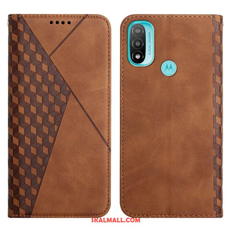 Folio-fodral Moto E40 / E30 / E20 Läderfodral Geo Lädereffekt