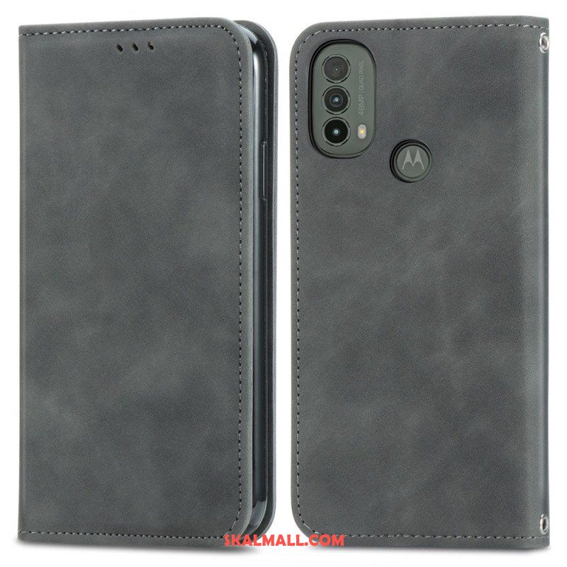 Folio-fodral Moto E40 / E30 / E20 Läderfodral Skin-touch Design