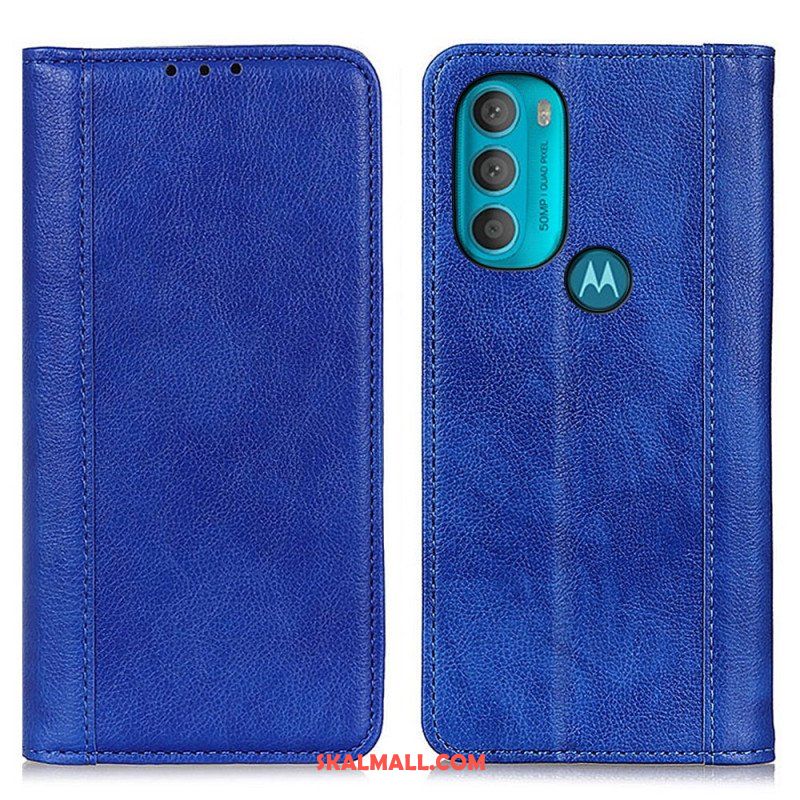 Folio-fodral Moto G71 5G Läderfodral Elegance Split Litchi Läder