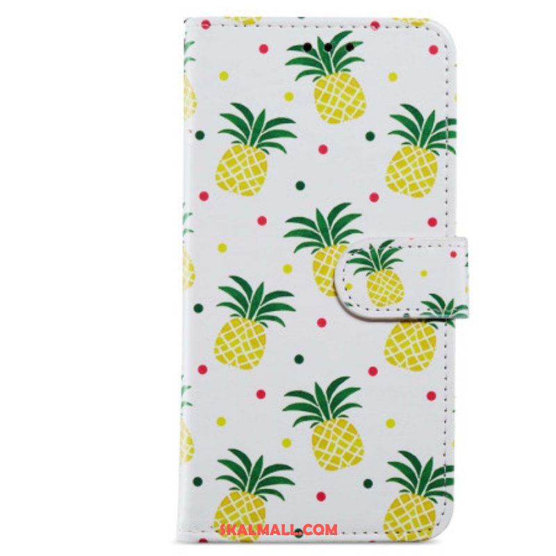 Folio-fodral Moto G73 5G Med Kedjar Strappy Ananas