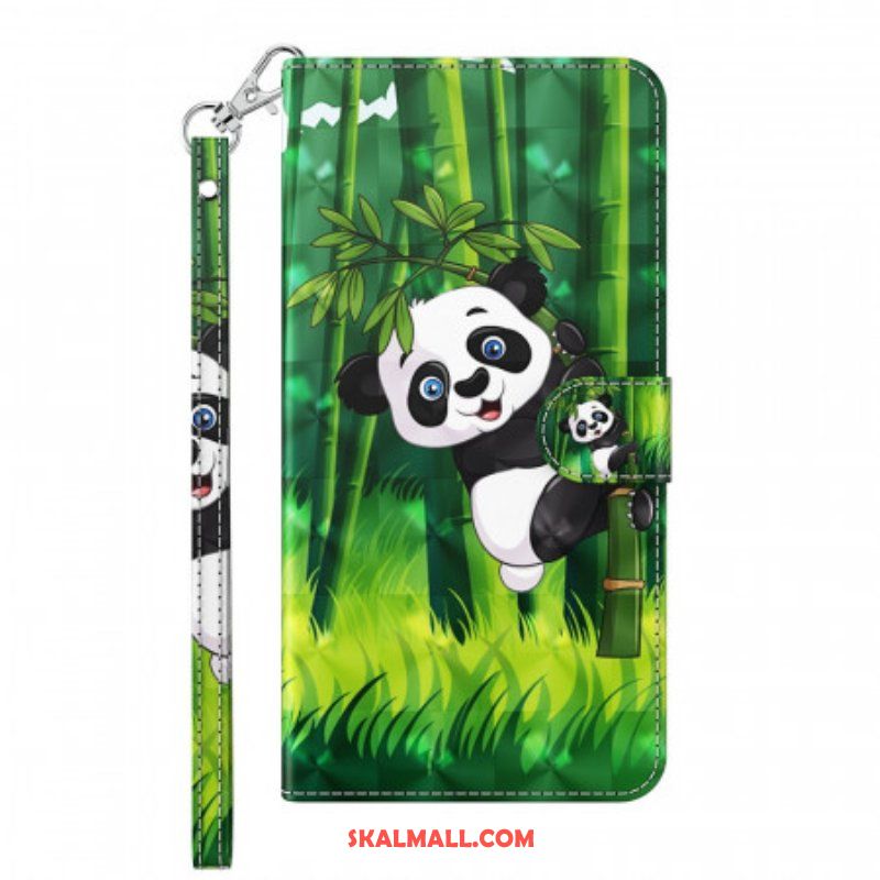 Folio-fodral OnePlus 10 Pro 5G Med Kedjar Strappy Panda