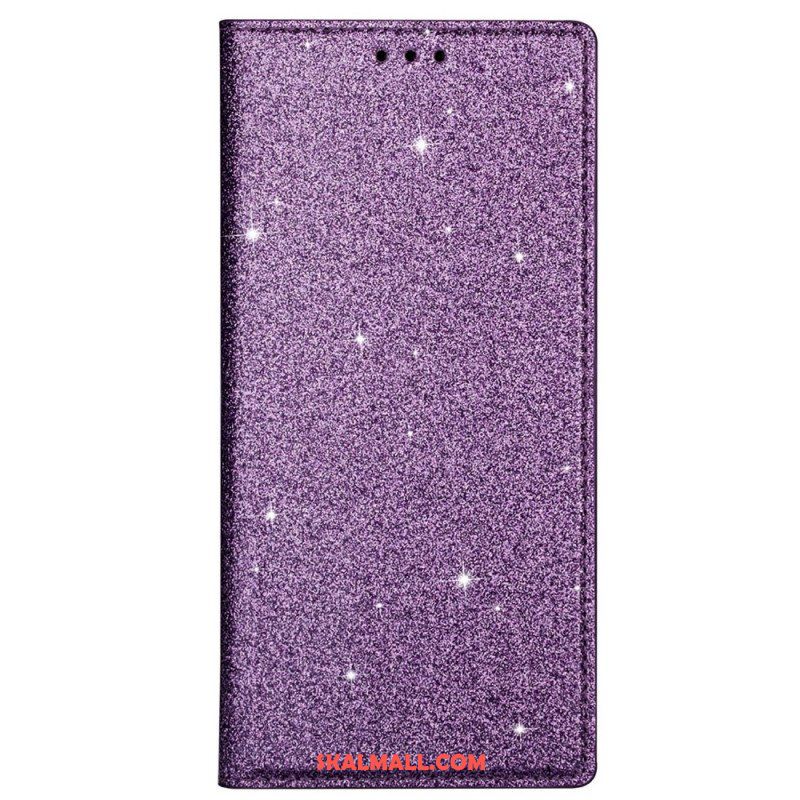 Folio-fodral Samsung Galaxy M51 Läderfodral Paljettstil