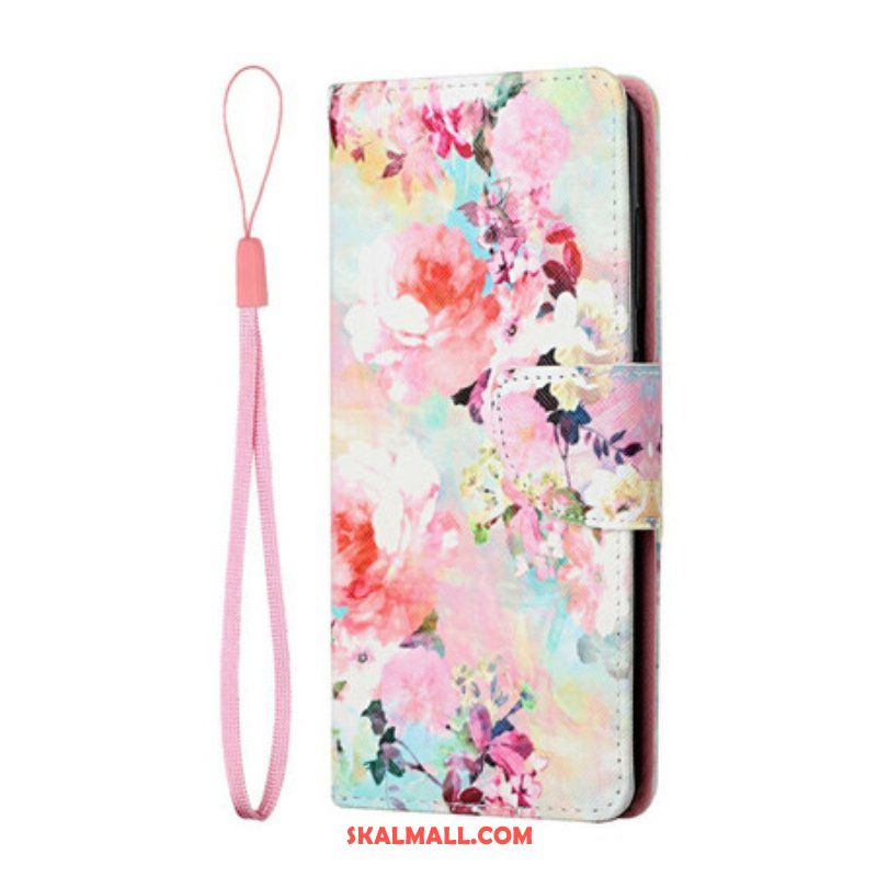 Folio-fodral Samsung Galaxy S21 FE Med Kedjar Vintage Strappy Floralies