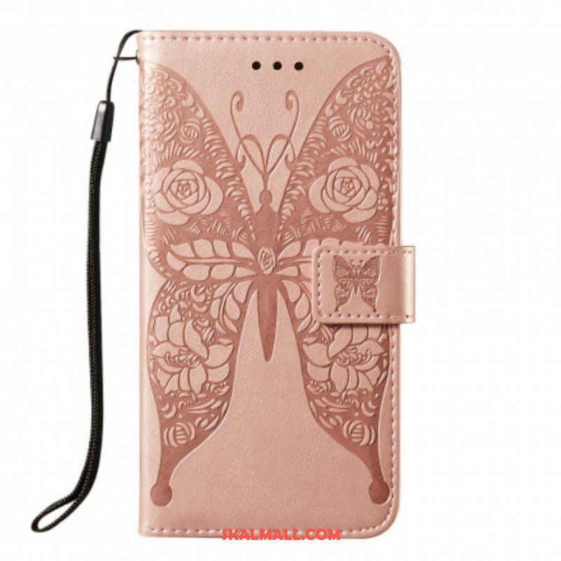 Folio-fodral Samsung Galaxy S21 Ultra 5G Fjärilar Blommönster