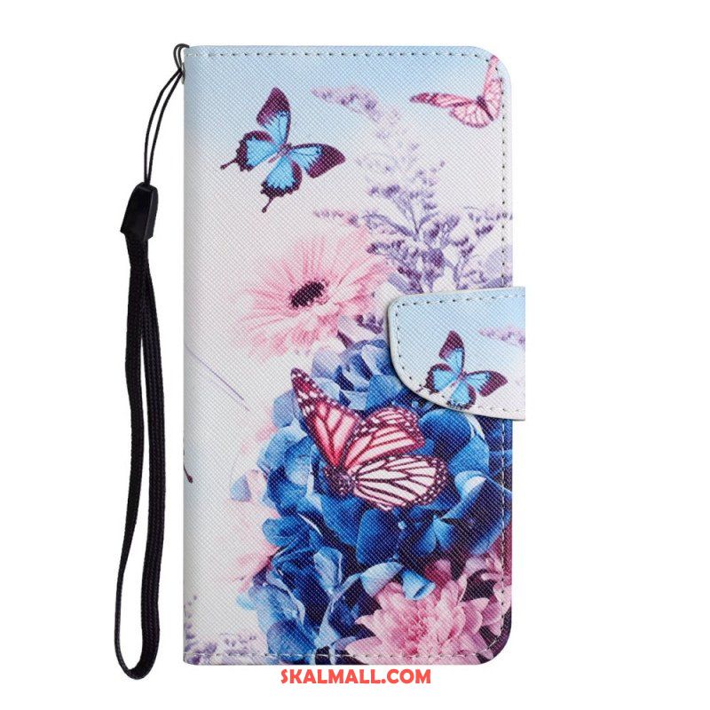 Folio-fodral Samsung Galaxy S22 Plus 5G Bukett Av Blommor Och Fjärilar
