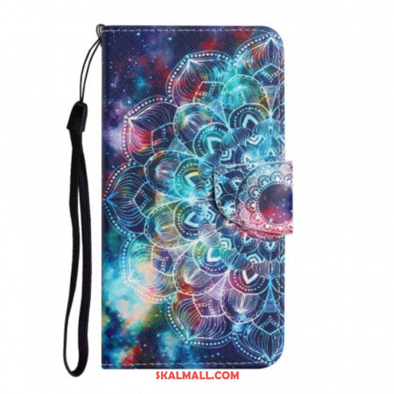 Folio-fodral Samsung Galaxy S22 Plus 5G Med Kedjar Flashy Half Mandala Strappy