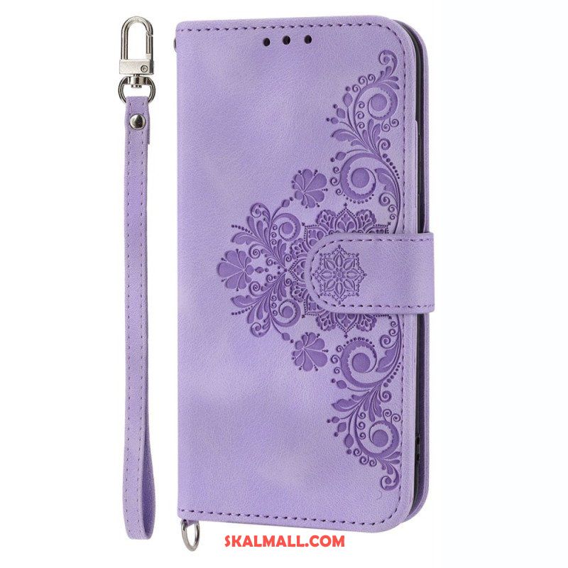 Folio-fodral Samsung Galaxy S23 5G Med Kedjar Strappy Lace Mandala