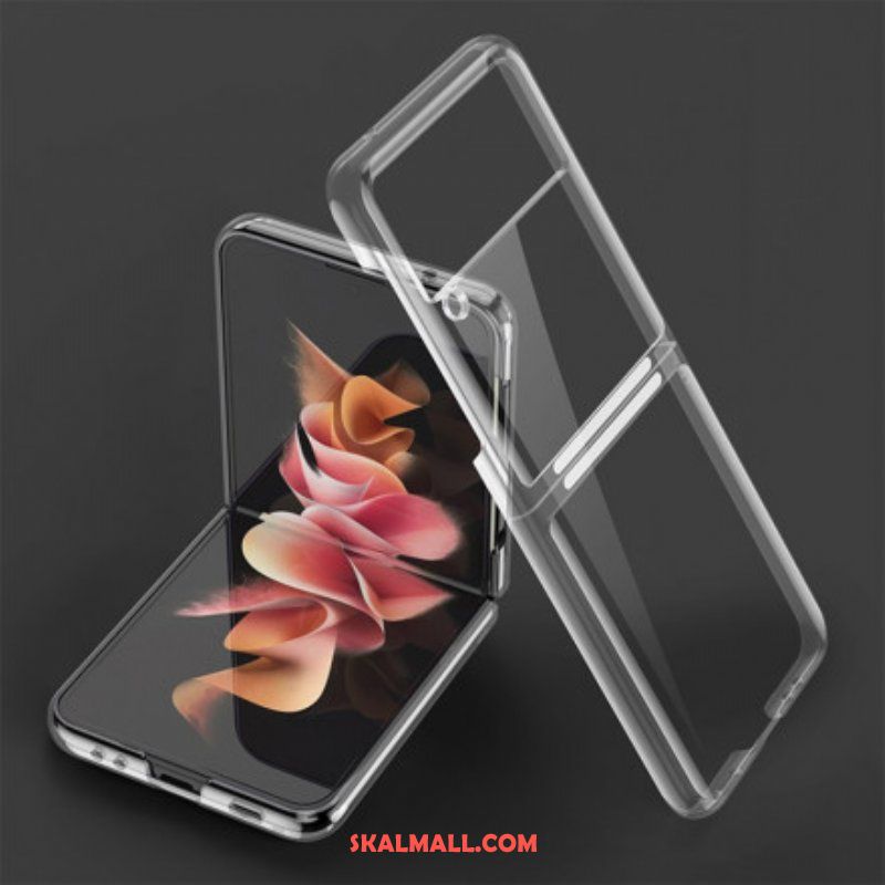 Folio-fodral Skal Samsung Galaxy Z Flip 3 5G Läderfodral Kanter I Metallstil