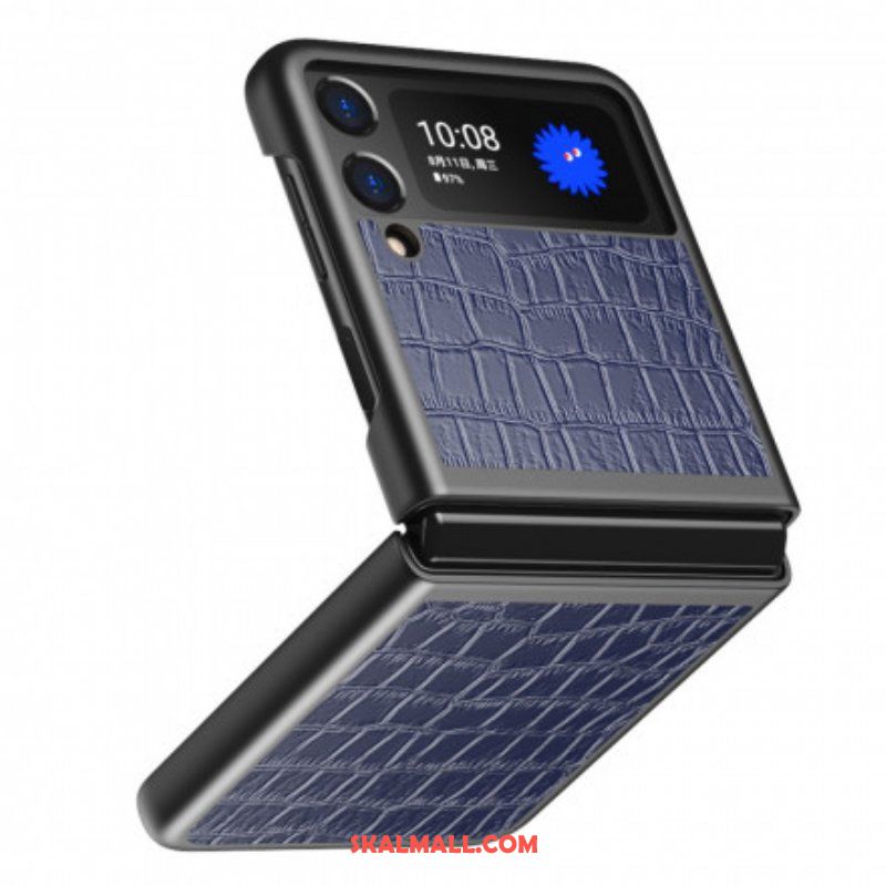 Folio-fodral Skal Samsung Galaxy Z Flip 3 5G Läderfodral Krokodilskinnstil