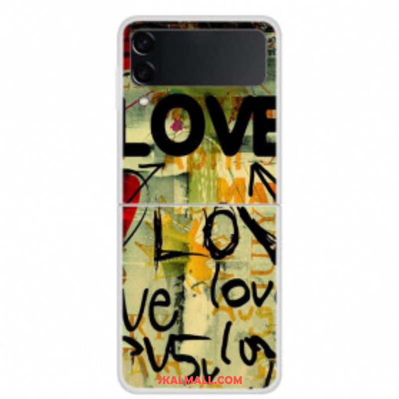 Folio-fodral Skal Samsung Galaxy Z Flip 3 5G Läderfodral Kärlek Och Kärlek