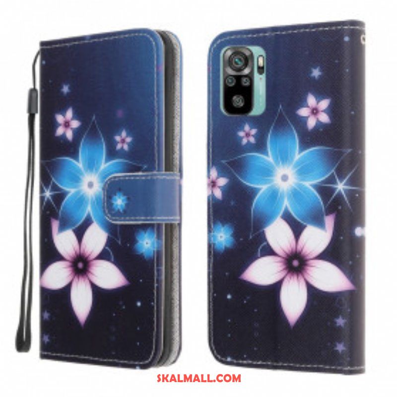 Folio-fodral Xiaomi Redmi Note 10 / 10S Med Kedjar Lunar Strap Blommor