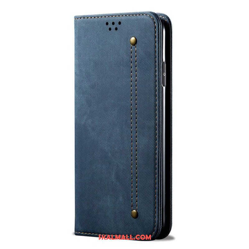 Folio-fodral Xiaomi Redmi Note 12 5G Läderfodral Denim Tyg