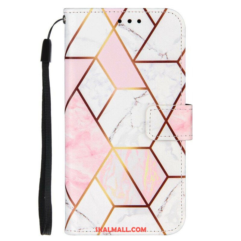 Folio-fodral iPhone 13 Mini Geometrisk Marmor