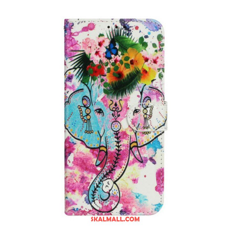 Folio-fodral iPhone 13 Mini Målning Av Elefant