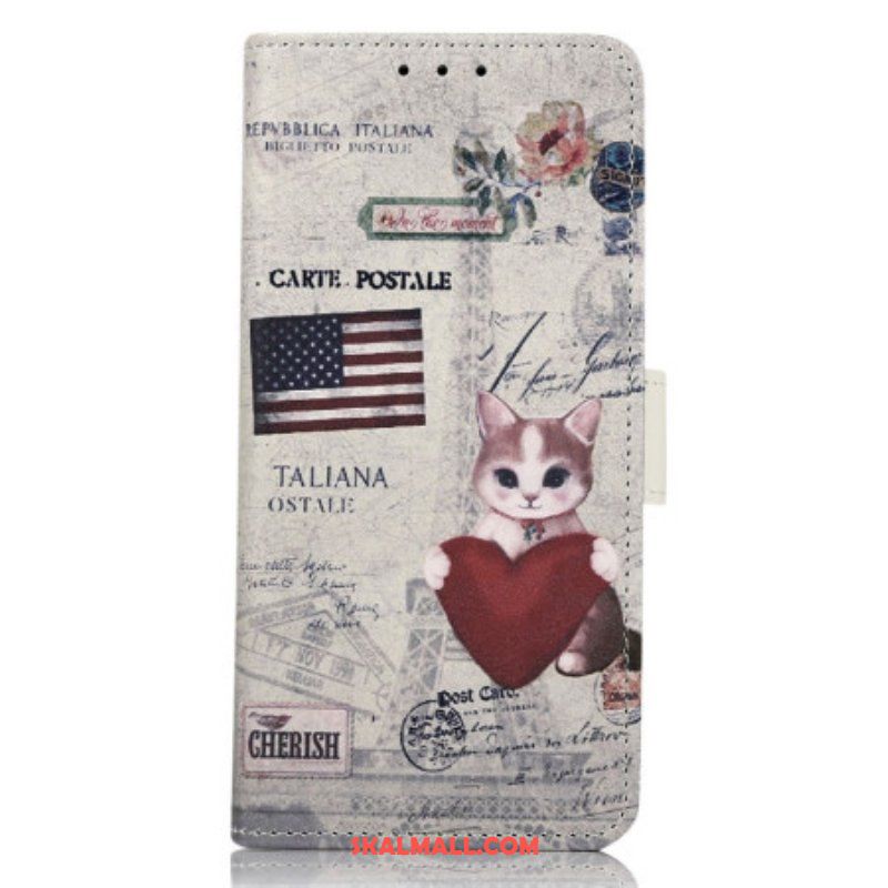 Folio-fodral iPhone 14 Pro Max Resenär Katt