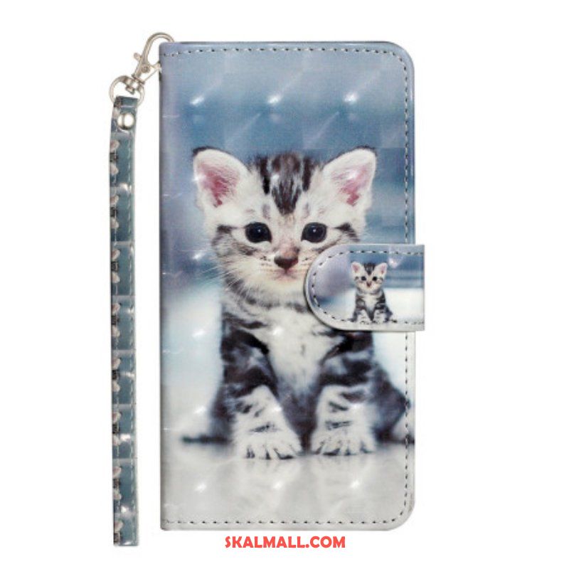 Folio-fodral iPhone 15 Plus Med Kedjar 3d-kattunge Med Rem