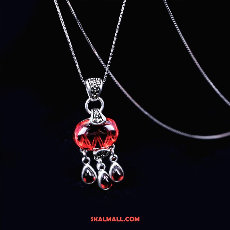Halsband Dam Retro Kristall Lång Hängsmycke Ren Butik