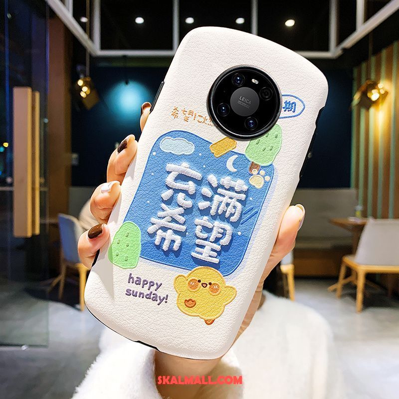 Huawei Mate 40 Pro Skal Silikon Broderi Blå Mobil Telefon Ny Köpa