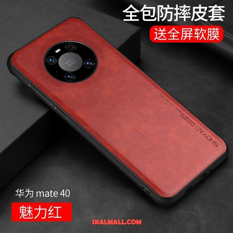 Huawei Mate 40 Skal Mobil Telefon Röd Trend All Inclusive Läderfodral Köpa