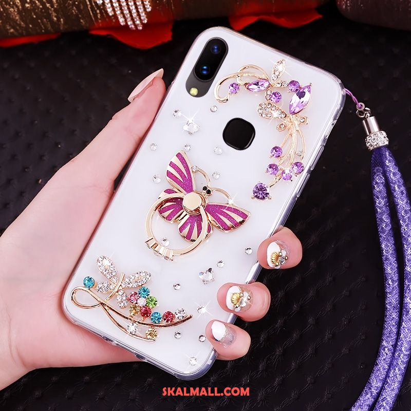 Huawei Nova 3i Skal Personlighet Ring Transparent Purpur Strass Fodral Köpa