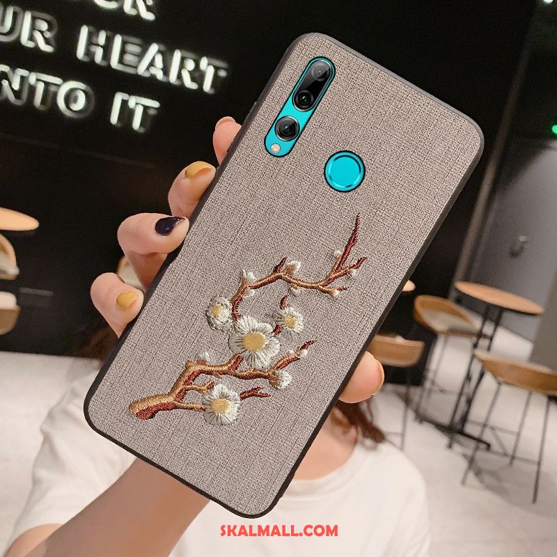 Huawei P Smart+ 2019 Skal Net Red Mjuk Silikon Grå Skydd Fodral Rea