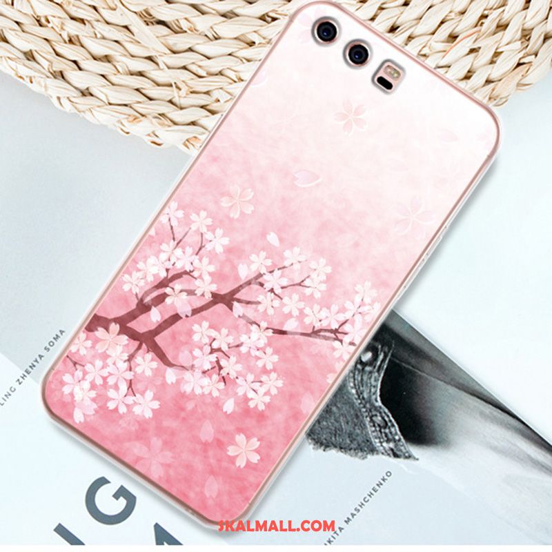 Huawei P10 Skal Mobil Telefon Support Mjuk Rosa Fodral Billigt