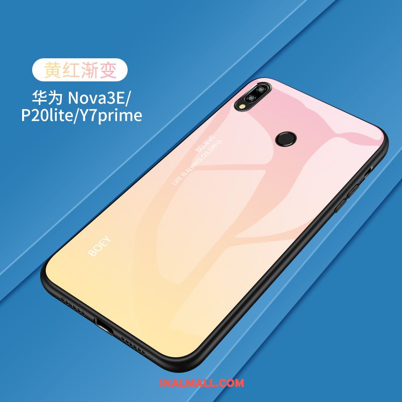 Huawei P20 Lite Skal Härdat Glas Gul Ungdom Skydd Mobil Telefon Fodral Köpa