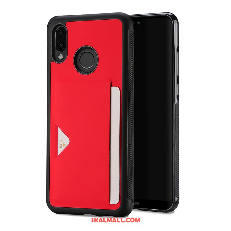 Huawei P20 Lite Skal Kort Mobil Telefon Röd Väska Skydd Billigt