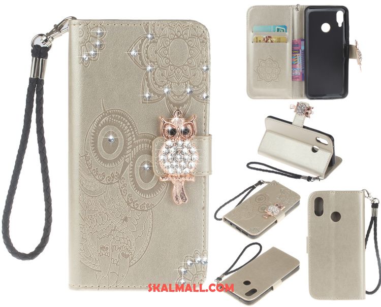 Huawei P20 Lite Skal Skydd Läderfodral Strass Mobil Telefon Embossing Fodral Köpa