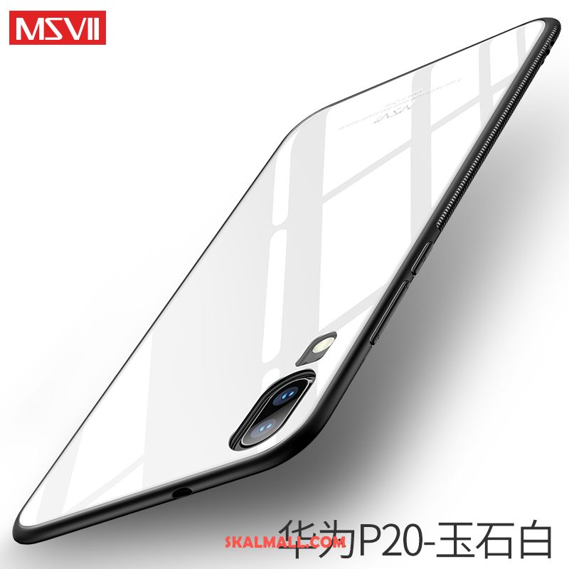 Huawei P20 Skal Hård Glas Mobil Telefon Vit Fodral Online