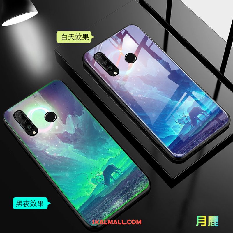 Huawei P30 Lite Skal Purpur All Inclusive Lysande Glas Mobil Telefon Fodral Rabatt