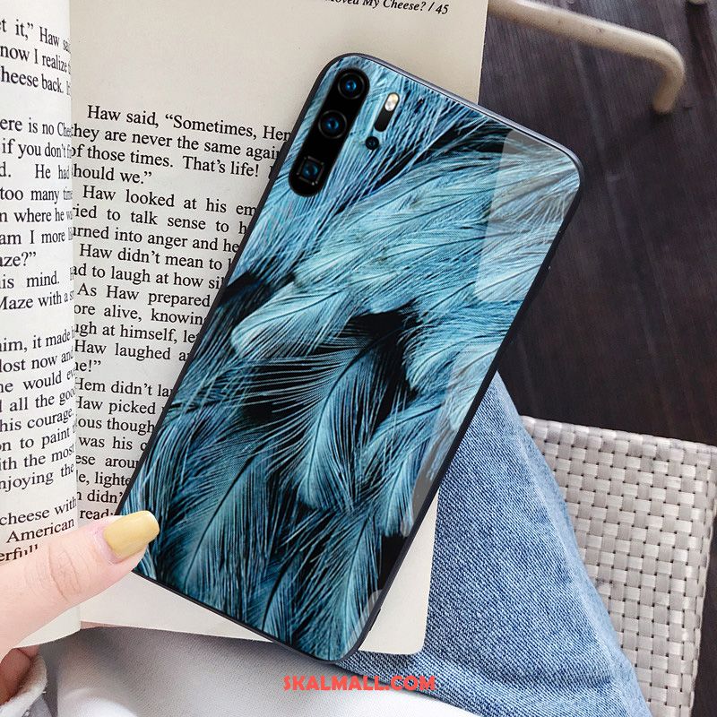 Huawei P30 Pro Skal Blå Härdat Glas Par Fallskydd Net Red Köpa