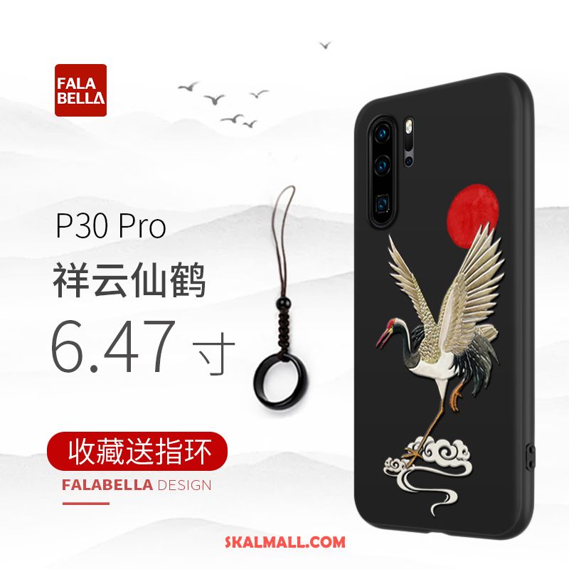 Huawei P30 Pro Skal Kinesisk Stil Svart Fallskydd Mobil Telefon Trend Varumärke Fodral Rea