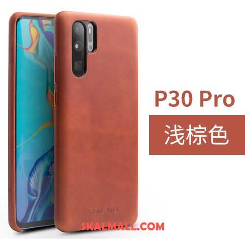 Huawei P30 Pro Skal Skydd Läderfodral Mobil Telefon Äkta Läder Liten Fodral Köpa