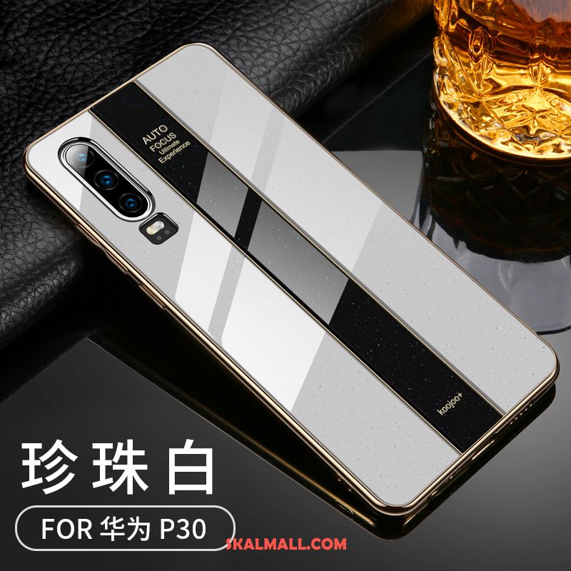 Huawei P30 Skal Silikon Vit Skydd Transparent Plating Fodral Online