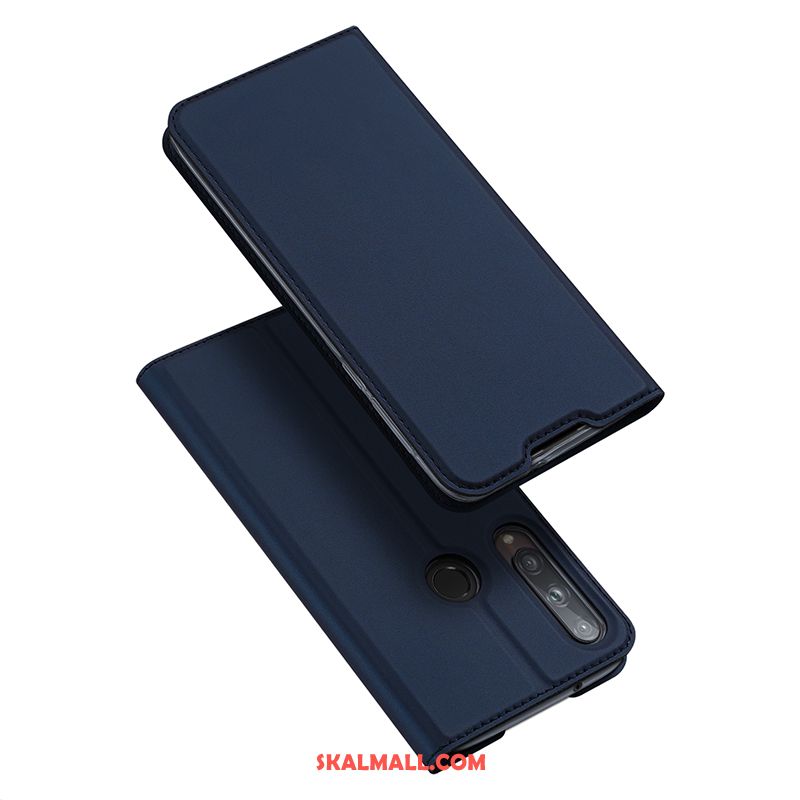 Huawei P40 Lite E Skal Täcka Slim Mörkblå Mobil Telefon Läderfodral Online