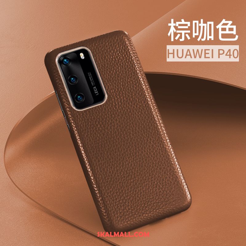 Huawei P40 Skal Business Äkta Läder All Inclusive Slim Fallskydd Fodral Billig