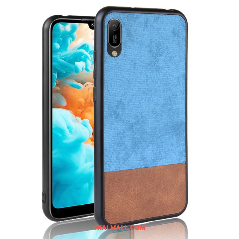 Huawei Y6 2019 Skal Nubuck Mönster Mjuk Fallskydd Denim Fodral Köpa