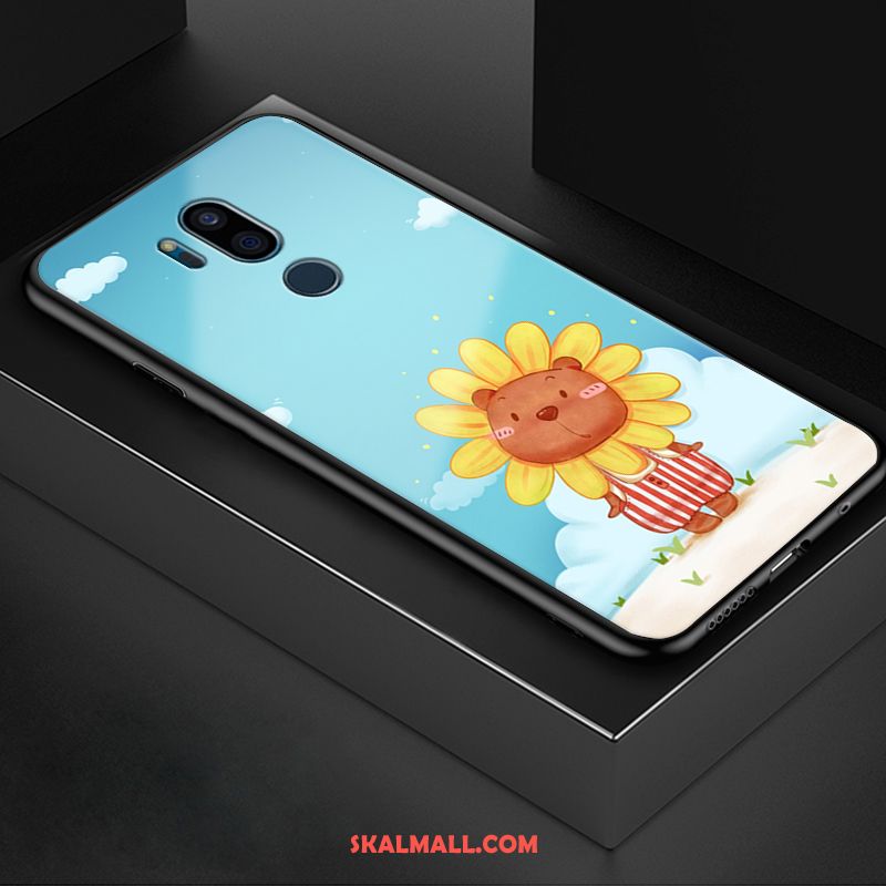 Lg G7 Thinq Skal Mobil Telefon Skydd Blå Konst Blommor Fodral Rea