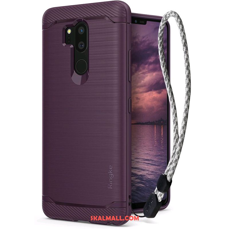 Lg G7 Thinq Skal Skydd Fallskydd Purpur Mjuk Nubuck Fodral Online