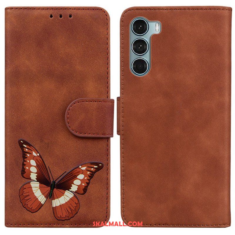 Läderfodral Moto G200 5G Skin-touch Butterfly