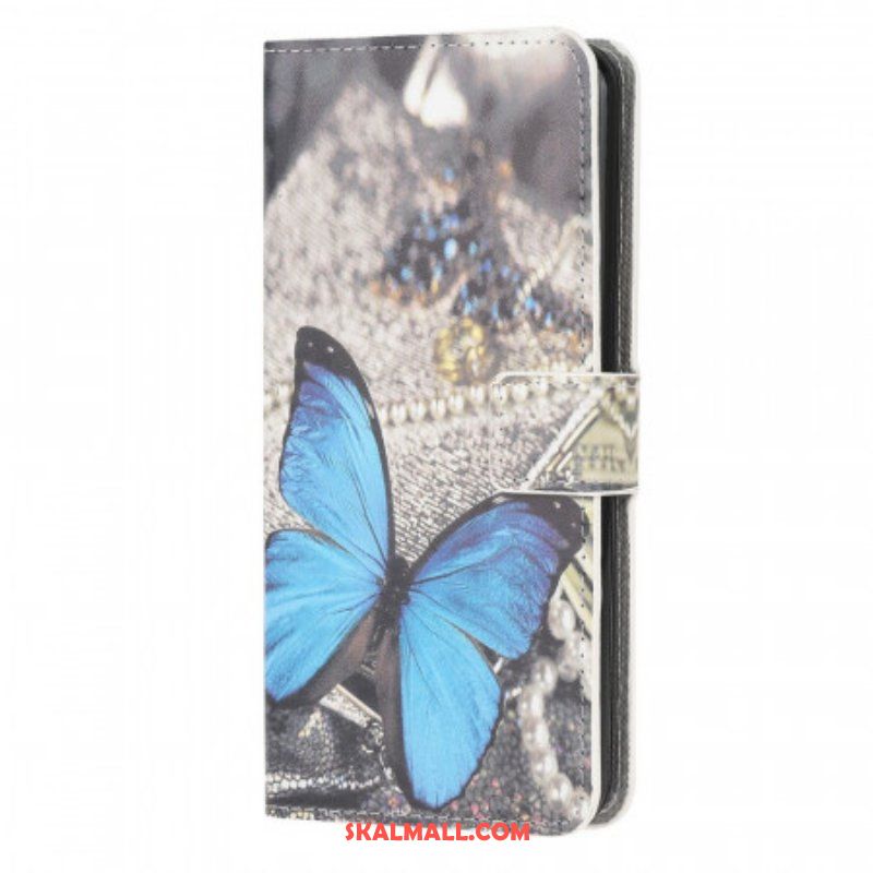 Läderfodral Samsung Galaxy M53 5G Blå Fjäril