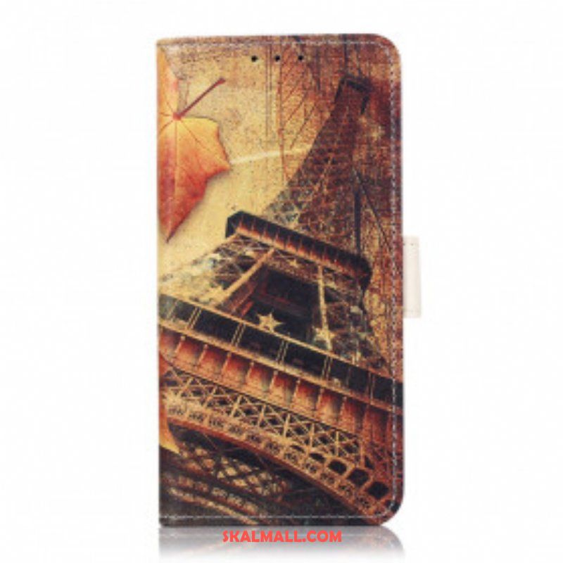 Läderfodral Sony Xperia 5 III Eiffeltorn På Hösten